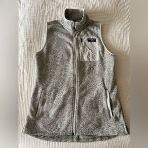 Medium Women's L.L.Bean Sweater Fleece Long Vest Pewter